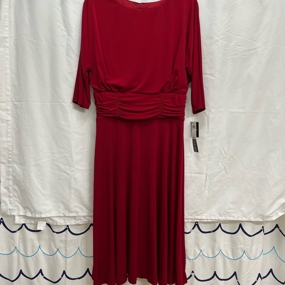 Madison Leigh Deep Red Midi Dress